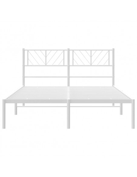 Giroletto con Testiera Metallo Bianco 140x190 cm