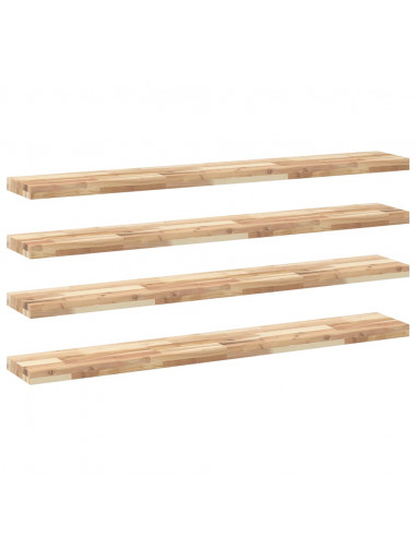 Mensole da Parete 4 pz 140x20x4 cm Legno Acacia Non Trattato