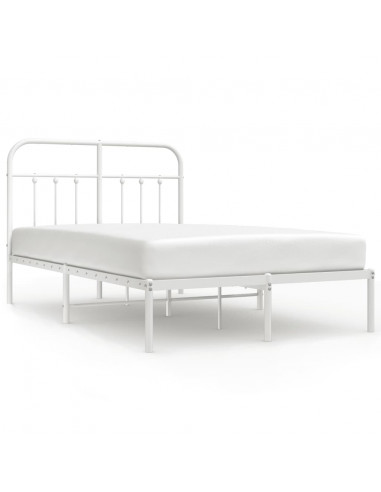 Giroletto con Testiera Metallo Bianco 120x190 cm