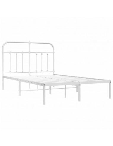 Giroletto con Testiera Metallo Bianco 120x190 cm