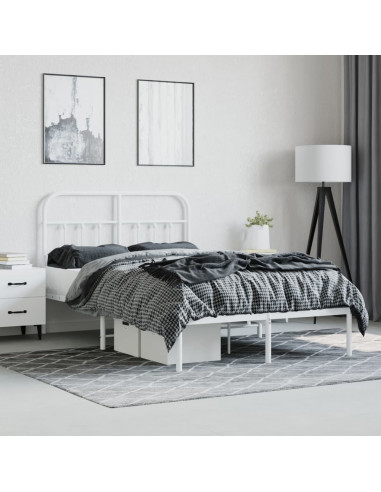 Giroletto con Testiera Metallo Bianco 120x190 cm