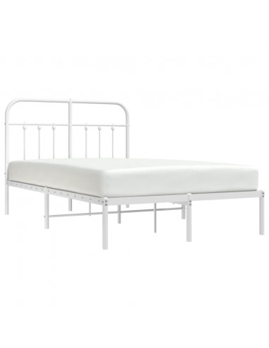 Giroletto con Testiera Metallo Bianco 120x190 cm