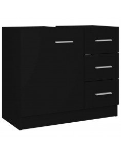 Mobile Sottolavabo Nero 63x30x54 cm in Legno Multistrato 2