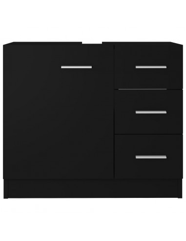 Mobile Sottolavabo Nero 63x30x54 cm in Legno Multistrato