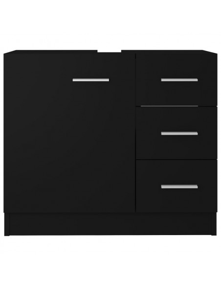 Mobile Sottolavabo Nero 63x30x54 cm in Legno Multistrato