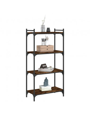 Libreria a 4 Ripiani Rovere Fumo 60x30x120 cm Legno Multistrato
