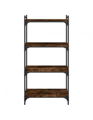 Libreria a 4 Ripiani Rovere Fumo 60x30x120 cm Legno Multistrato