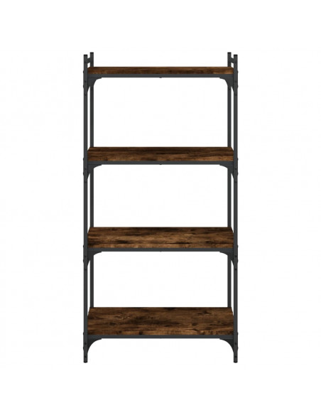 Libreria a 4 Ripiani Rovere Fumo 60x30x120 cm Legno Multistrato