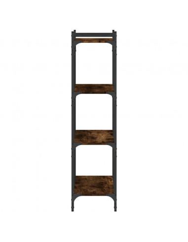 Libreria a 4 Ripiani Rovere Fumo 60x30x120 cm Legno Multistrato