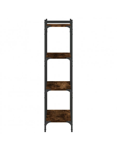 Libreria a 4 Ripiani Rovere Fumo 60x30x120 cm Legno Multistrato