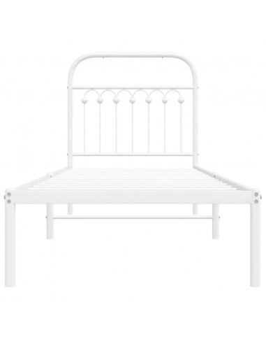 Giroletto con Testiera Metallo Bianco 80x200 cm