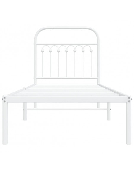 Giroletto con Testiera Metallo Bianco 80x200 cm