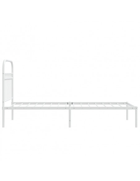 Giroletto con Testiera Metallo Bianco 80x200 cm
