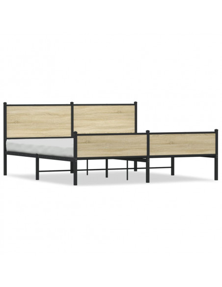 Giroletto senza Materaso in Metallo Rovere Sonoma 183x213 cm
