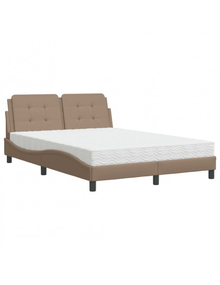 Letto con Materasso Cappuccino 140x190cm Similpelle