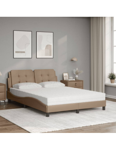 Letto con Materasso Cappuccino 140x190cm Similpelle