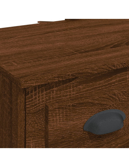 Toeletta con Luci LED Rovere Marrone 90x42x132,5 cm