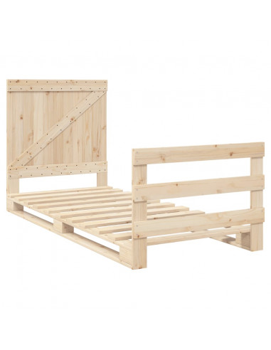 Giroletto con Testiera 90x200 cm in Legno Massello di Pino