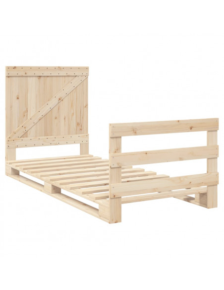 Giroletto con Testiera 90x200 cm in Legno Massello di Pino