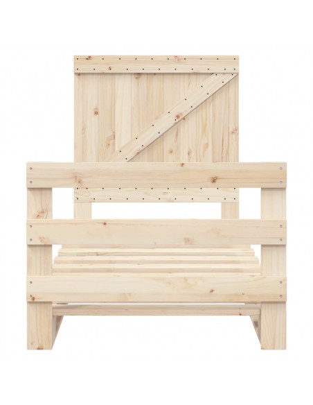 Giroletto con Testiera 90x200 cm in Legno Massello di Pino