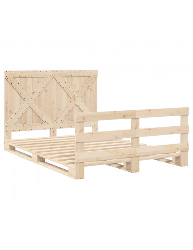 Giroletto con Testiera 160x200 cm in Legno Massello di Pino