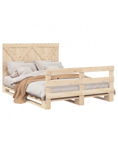 Giroletto con Testiera 160x200 cm in Legno Massello di Pino