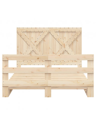 Giroletto con Testiera 160x200 cm in Legno Massello di Pino