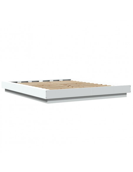 Giroletto con Luci LED Bianco 150x200 cm in Legno Multistrato