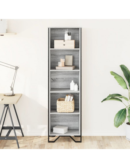 Libreria Grigio Sonoma 50x31x169 cm in Legno Multistrato