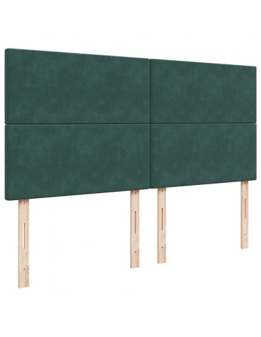 Giroletto a Molle con Materasso Verde Scuro 180x200 cm Velluto