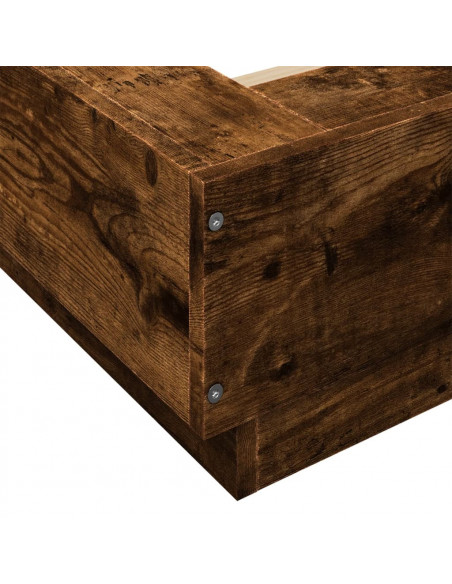 Giroletto con Luci LED Rovere Fumo 140x190 cm Legno Multistrato