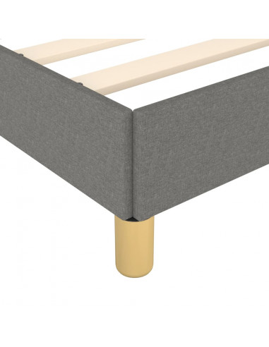 Giroletto con Testiera Grigio Scuro 140x190 cm in Tessuto