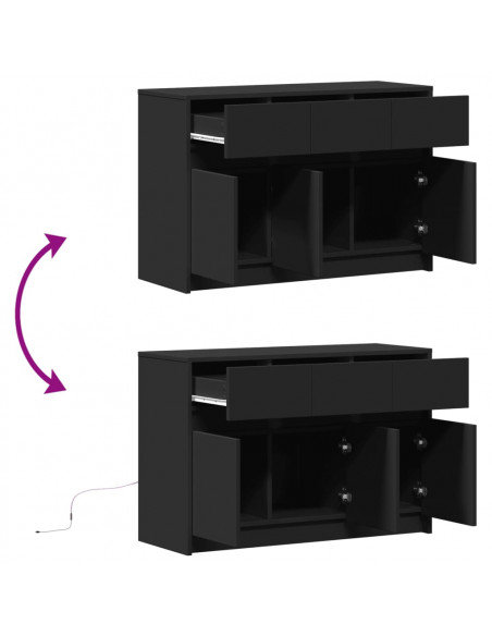 Mobile Porta TV con LED Nero 91x34x61 cm in Truciolato