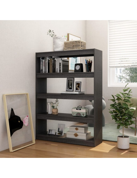 Libreria/Divisorio Grigio 100x30x135,5 cm in Legno di Pino