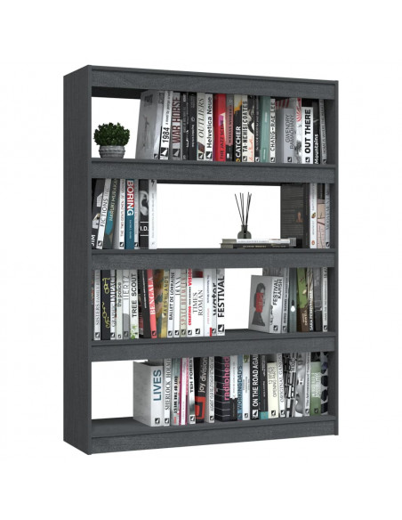 Libreria/Divisorio Grigio 100x30x135,5 cm in Legno di Pino