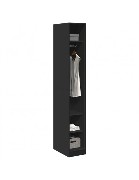 Armadio Nero 30x50x200 cm in Legno Multistrato