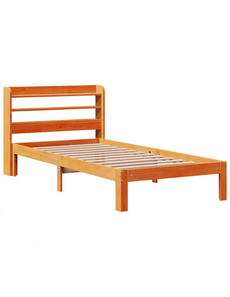 Letto senza Materasso Marrone Cera 90x200 cm Legno di Pino