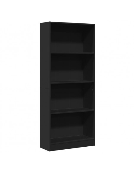 Libreria Nera 60x24x143 cm in Legno Multistrato