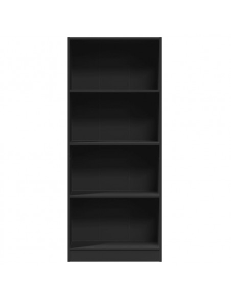 Libreria Nera 60x24x143 cm in Legno Multistrato