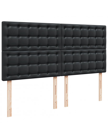 Giroletto a Molle con Materasso Nero 180x200 cm in Similpelle