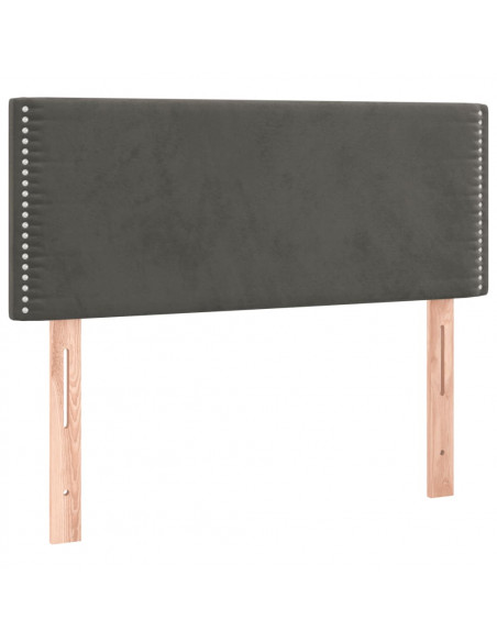 Giroletto a Molle con Materasso Grigio Scuro 100x200 cm Velluto