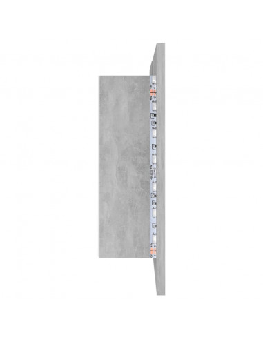 Armadietto a Specchio con Luci LED Grigio Cemento in Acrilico