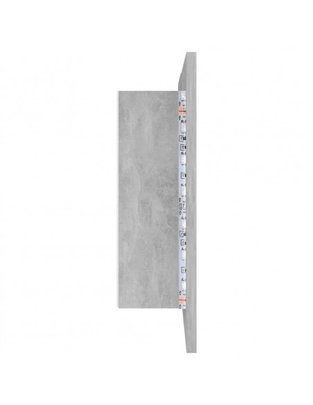 Armadietto a Specchio con Luci LED Grigio Cemento in Acrilico