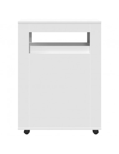 Mobile da Bagno Stretto con Ruote Bianco in Truciolato