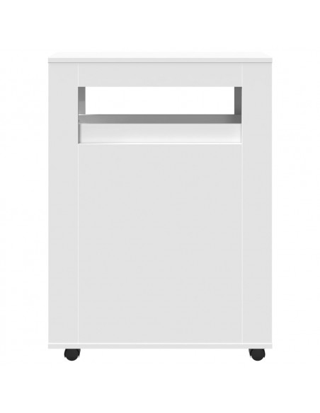 Mobile da Bagno Stretto con Ruote Bianco in Truciolato