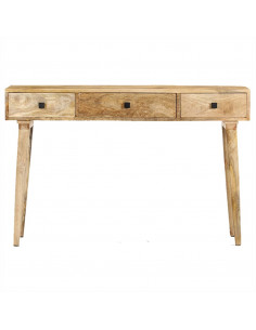 Tavolo Consolle 115x35x76 cm in Legno Massello di Mango 2