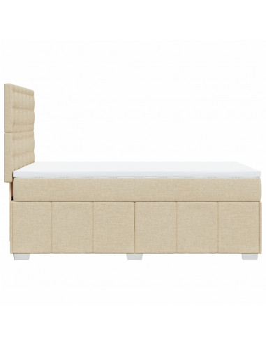 Giroletto a Molle con Materasso Crema 100x200 cm in Tessuto