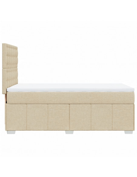 Giroletto a Molle con Materasso Crema 100x200 cm in Tessuto
