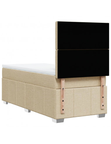 Giroletto a Molle con Materasso Crema 100x200 cm in Tessuto