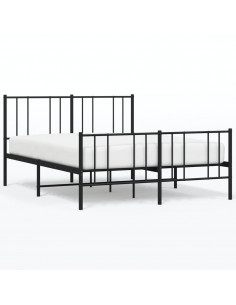 Giroletto con Testiera e Pediera Metallo Nero 135x190 cm 2